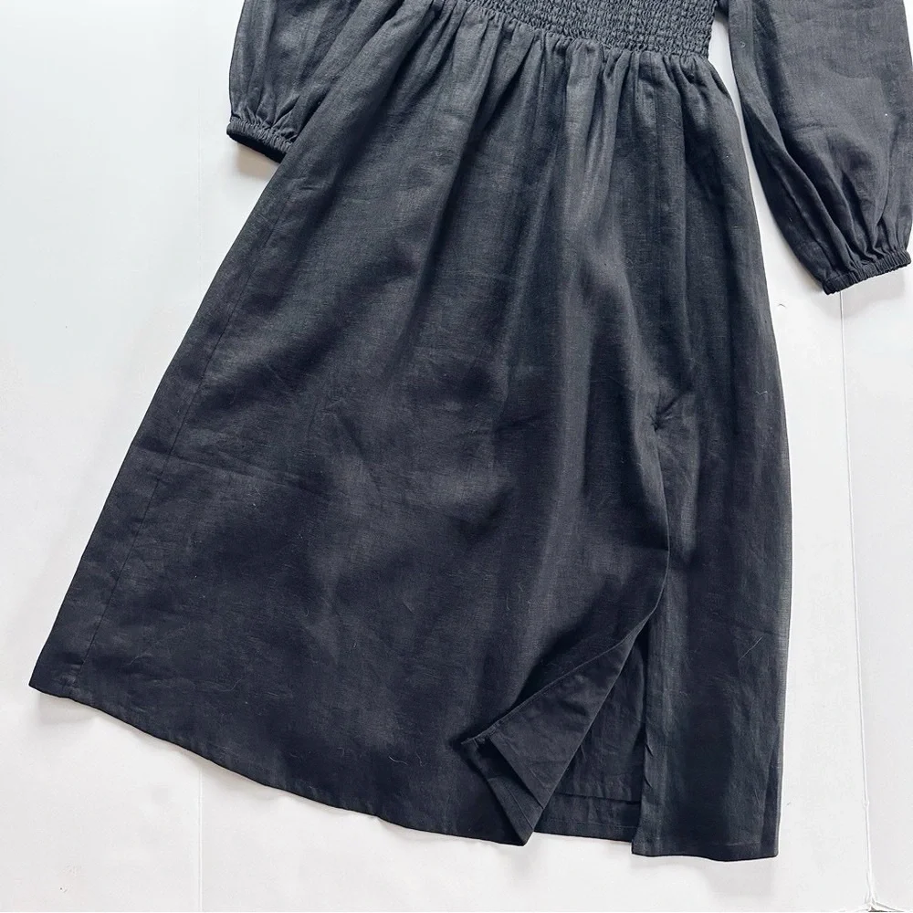 J.Crew Women’s Linen Daydream Midi Dress Black